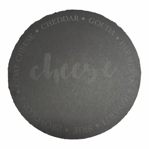 Handmade Other - Round Slate Lightly Engraved Cheese Board